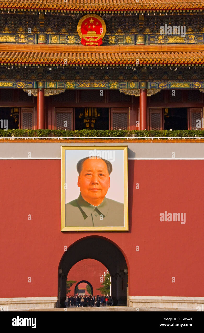 Pace celeste ( porta di ingresso della città proibita) e accanto a piazza Tiananmen Pechino Foto Stock