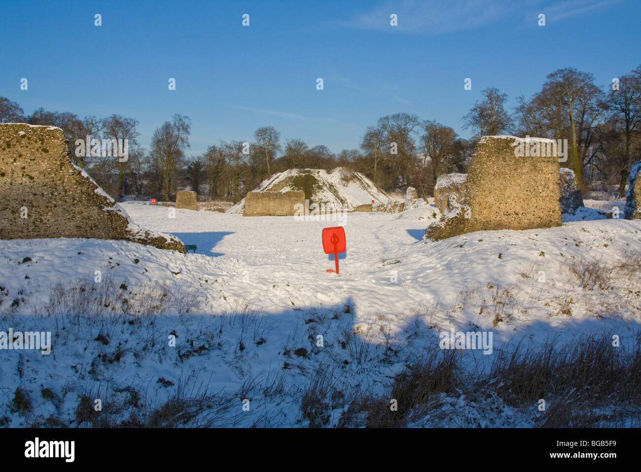 Berkhamsted Castello inverno Hertfordshire Foto Stock