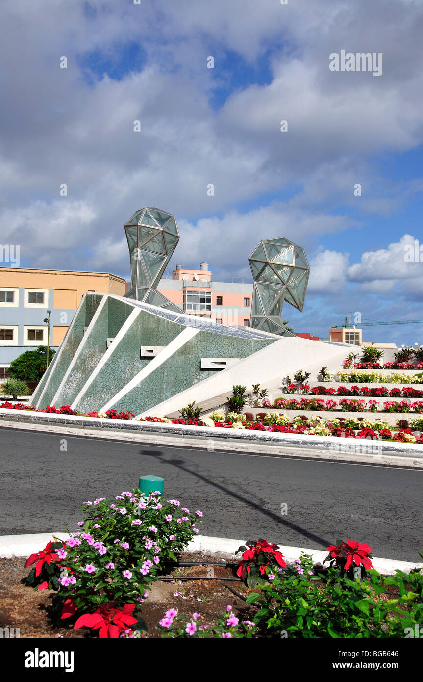 Giardino scolpito sulla rotonda, San Gregorio, Telde, Telde comune, Gran Canaria Isole Canarie Spagna Foto Stock