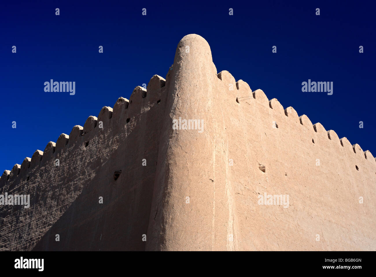 Mura della città vecchia, Khiva, Uzbekistan Foto Stock