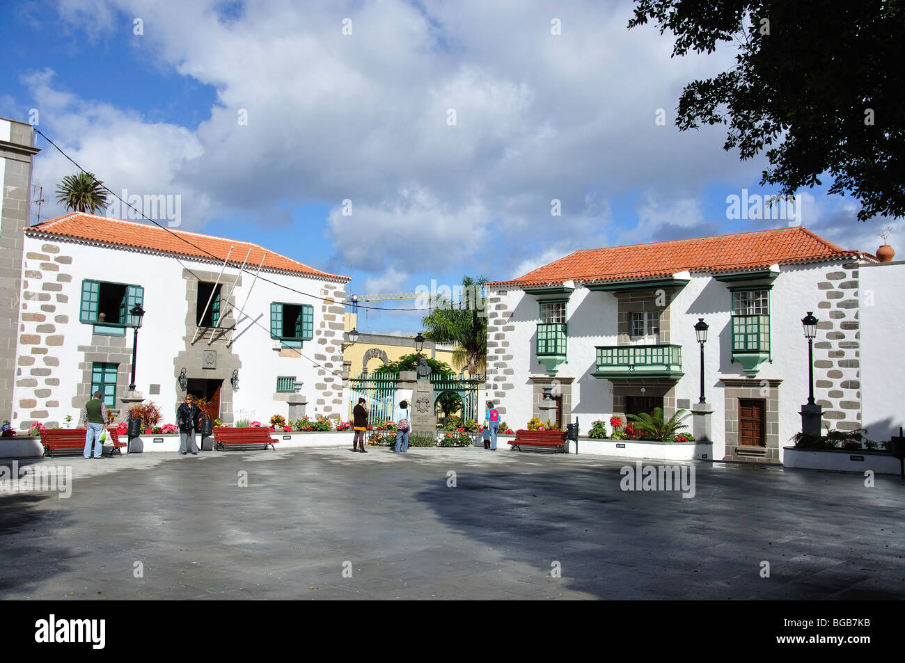 Edifici Coloniali, Plaza San Juan Bautista, San Juan, Telde, Telde comune, Gran Canaria Isole Canarie Spagna Foto Stock