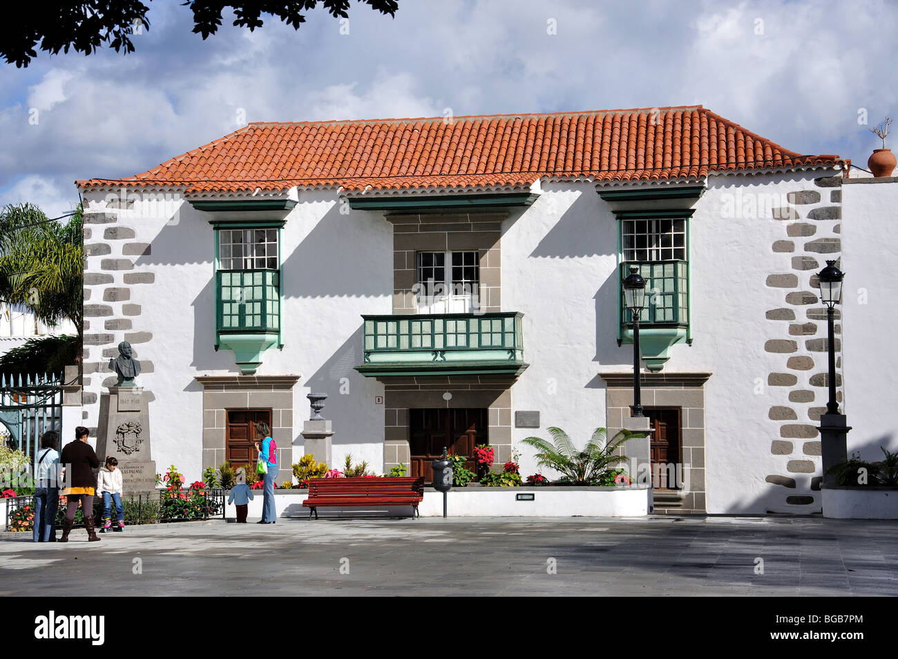 Edificio in stile coloniale, Plaza San Juan Bautista, San Juan, Telde, Telde comune, Gran Canaria Isole Canarie Spagna Foto Stock
