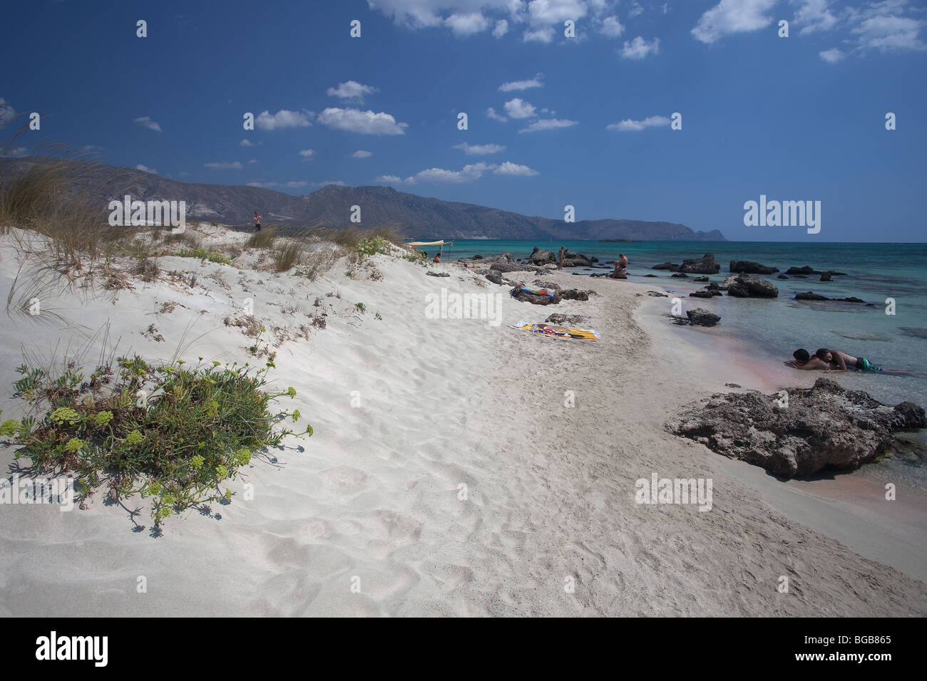 Spiaggia di elafonissi Creta Grecia paesaggio Foto Stock