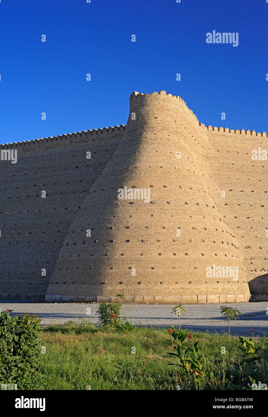 Le mura della città, Arca fortezza, Bukhara, Uzbekistan Foto Stock