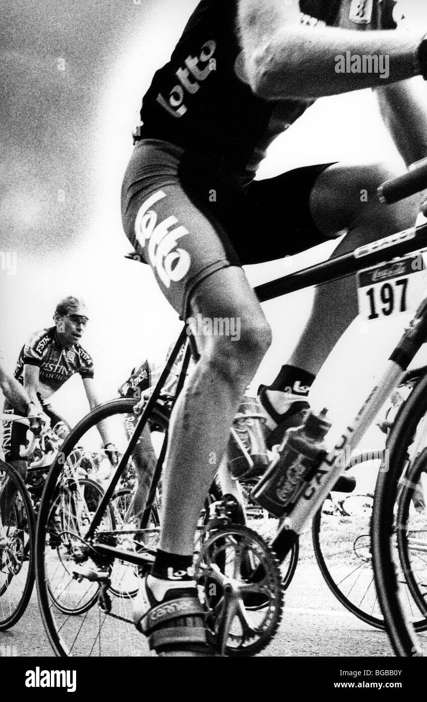 Royalty free fotografia del Tour de France in bianco nero bici da corsa pedale di corsa Foto Stock