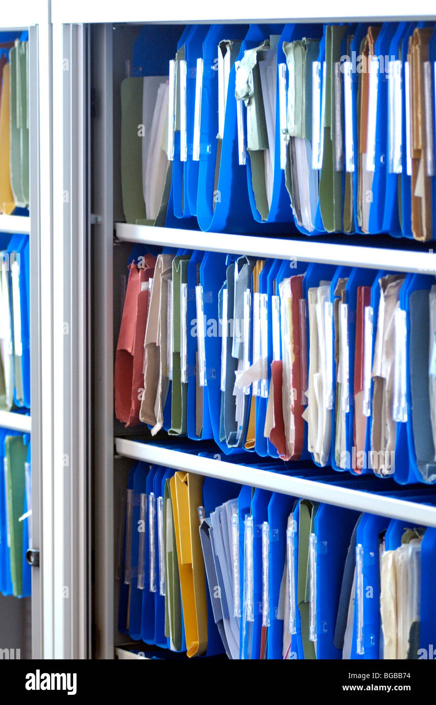 Fotografia di armadio conti di deposito dei documenti i documenti del Regno Unito Foto Stock