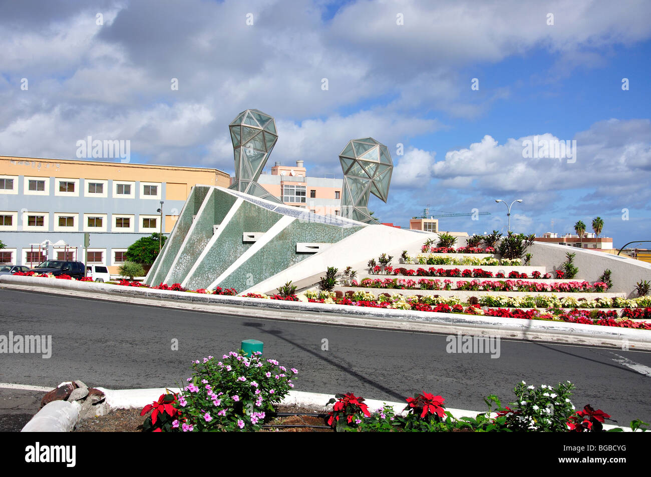 Giardino scolpito sulla rotonda, San Gregorio, Telde, Telde comune, Gran Canaria Isole Canarie Spagna Foto Stock