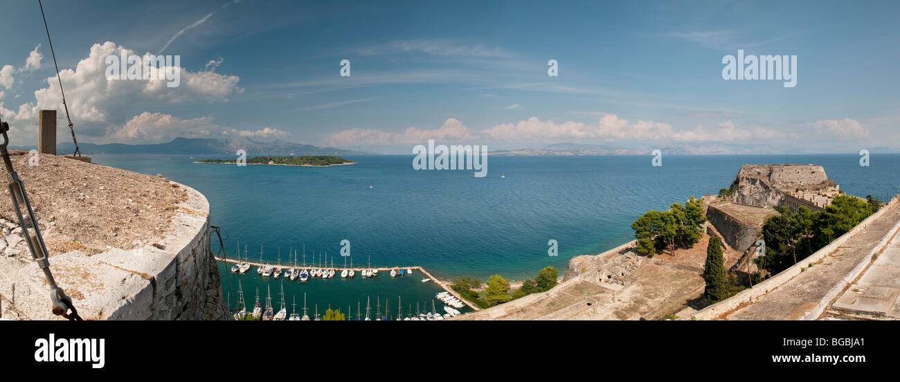 Vista da Palaio Frourio (Vecchia Fortezza), Corfù Corfù, Grecia Foto Stock