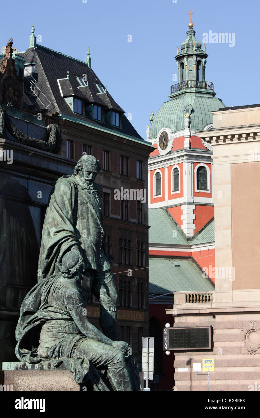 Gustav Adolfs Torg, Stoccolma, Svezia Foto Stock