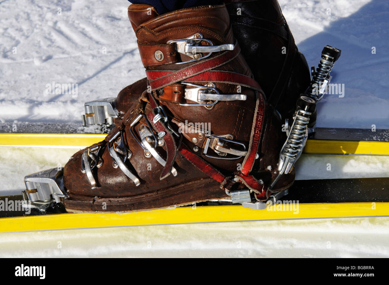 Nostalgica gara di sci, Sella Ronda, Passo Gardena, Val Gardena, Alto Adige, Italia, Europa Foto Stock
