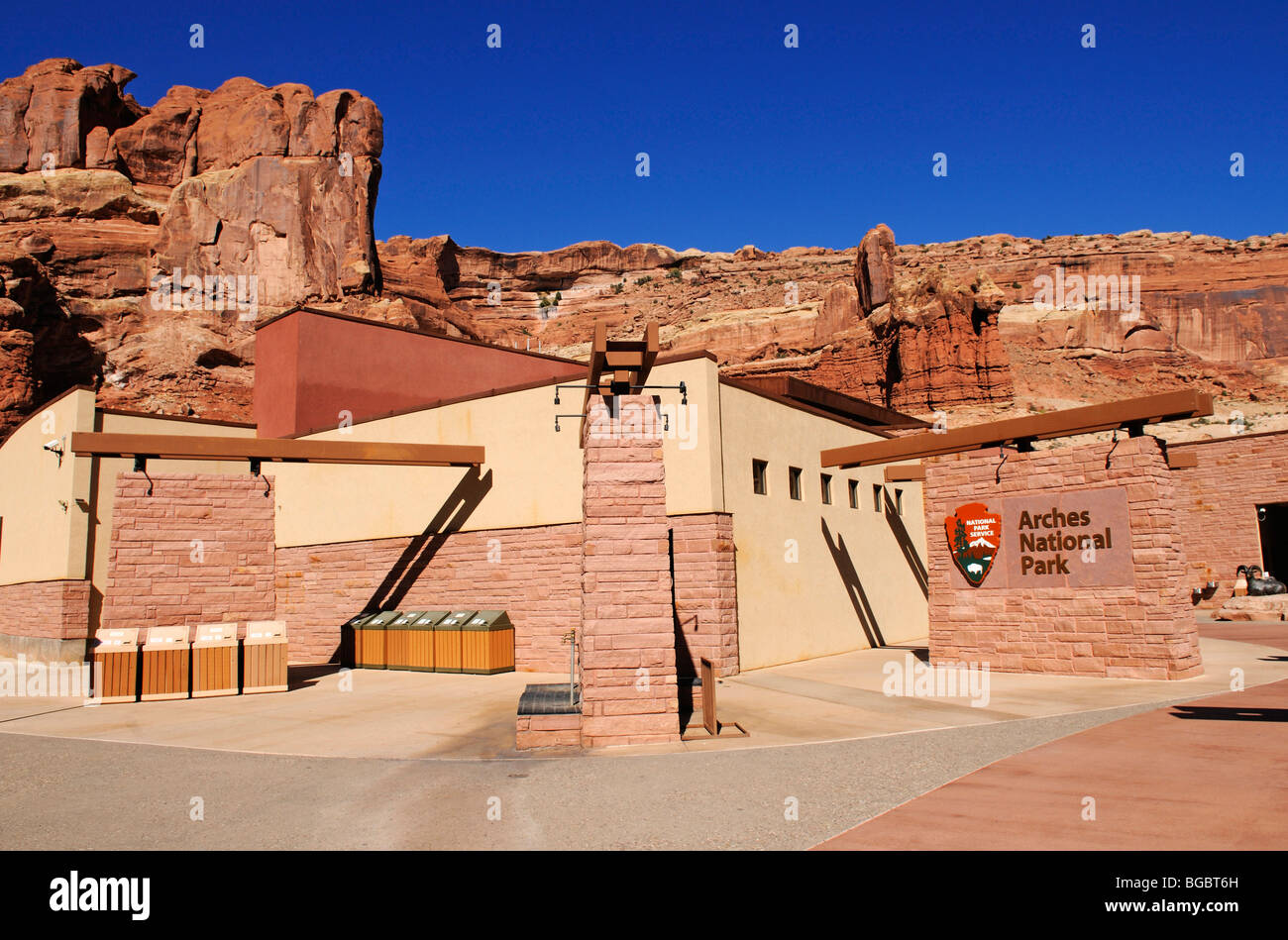 Centro Visita Parco Nazionale Arches, Moab, Utah, Stati Uniti d'America Foto Stock