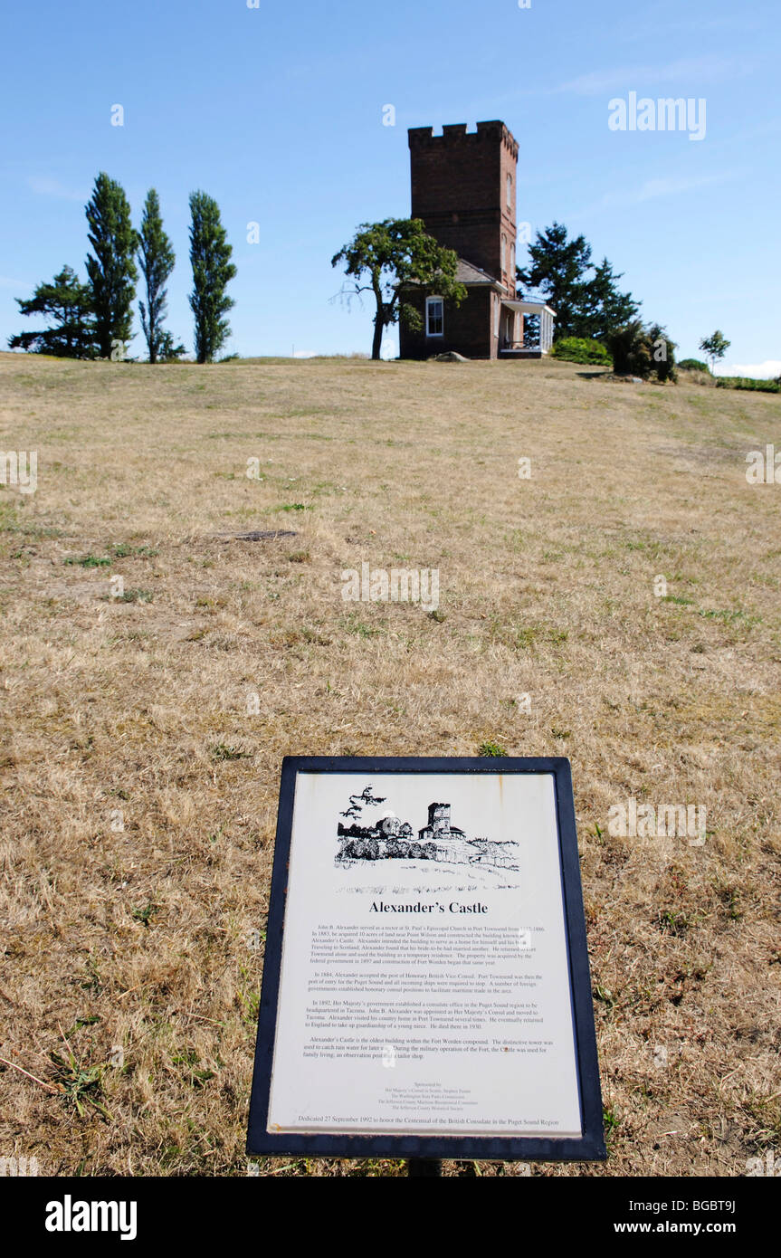Alexander's Castle, Fort Worden parco statale, Port Townsend, nello Stato di Washington, USA Foto Stock