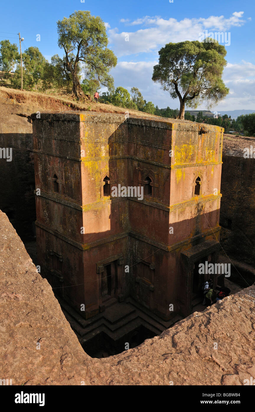 Bet Giyorgis chiesa a Lalibela, Sito Patrimonio Mondiale dell'UNESCO, Amhara, Etiopia, Africa Foto Stock