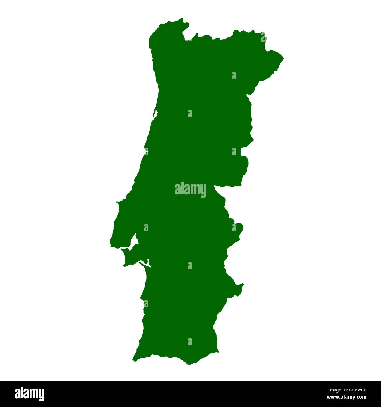 Mappa di Portogallo isolati su sfondo bianco. Foto Stock