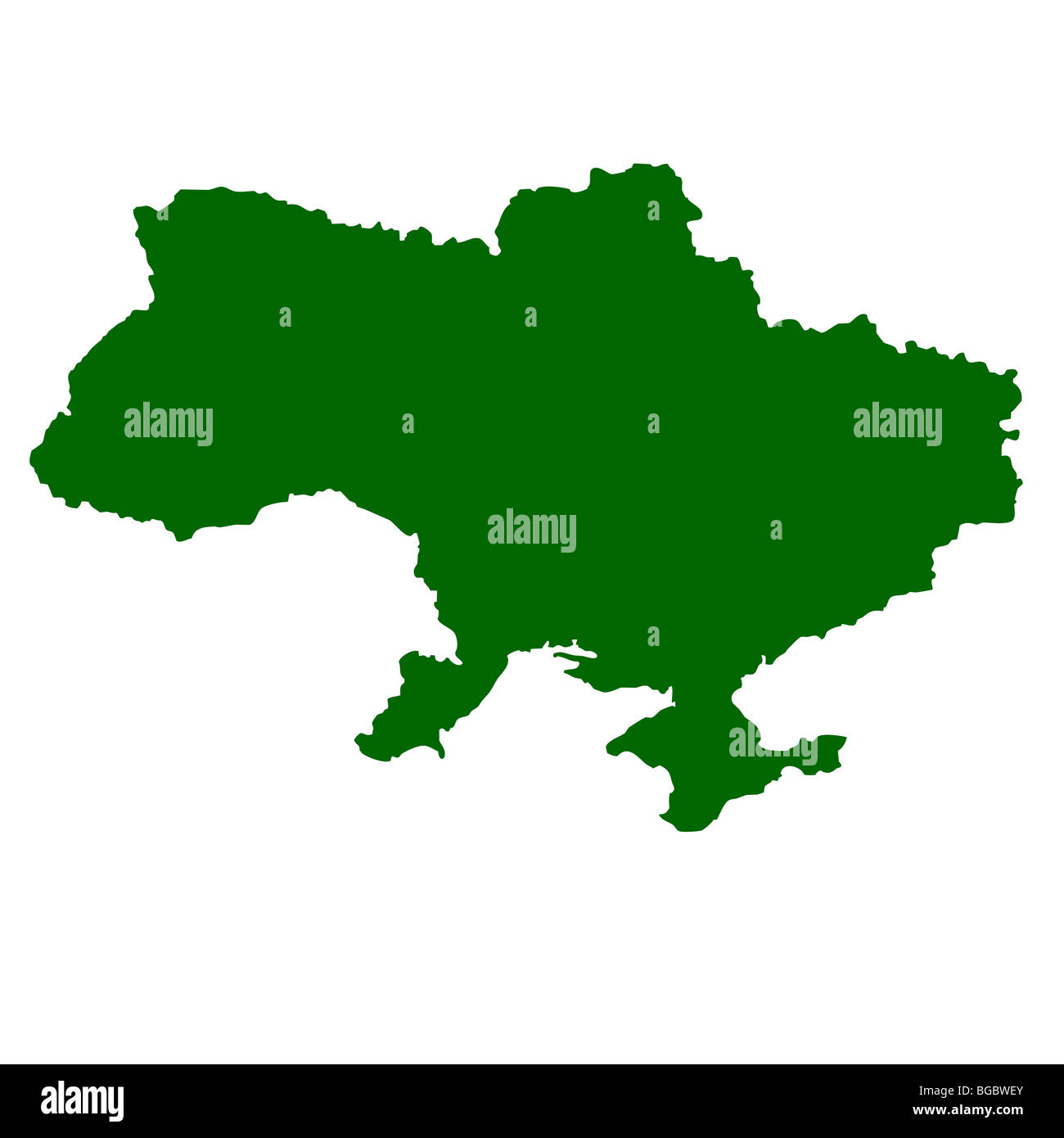 Mappa di Ucraina isolati su sfondo bianco. Foto Stock