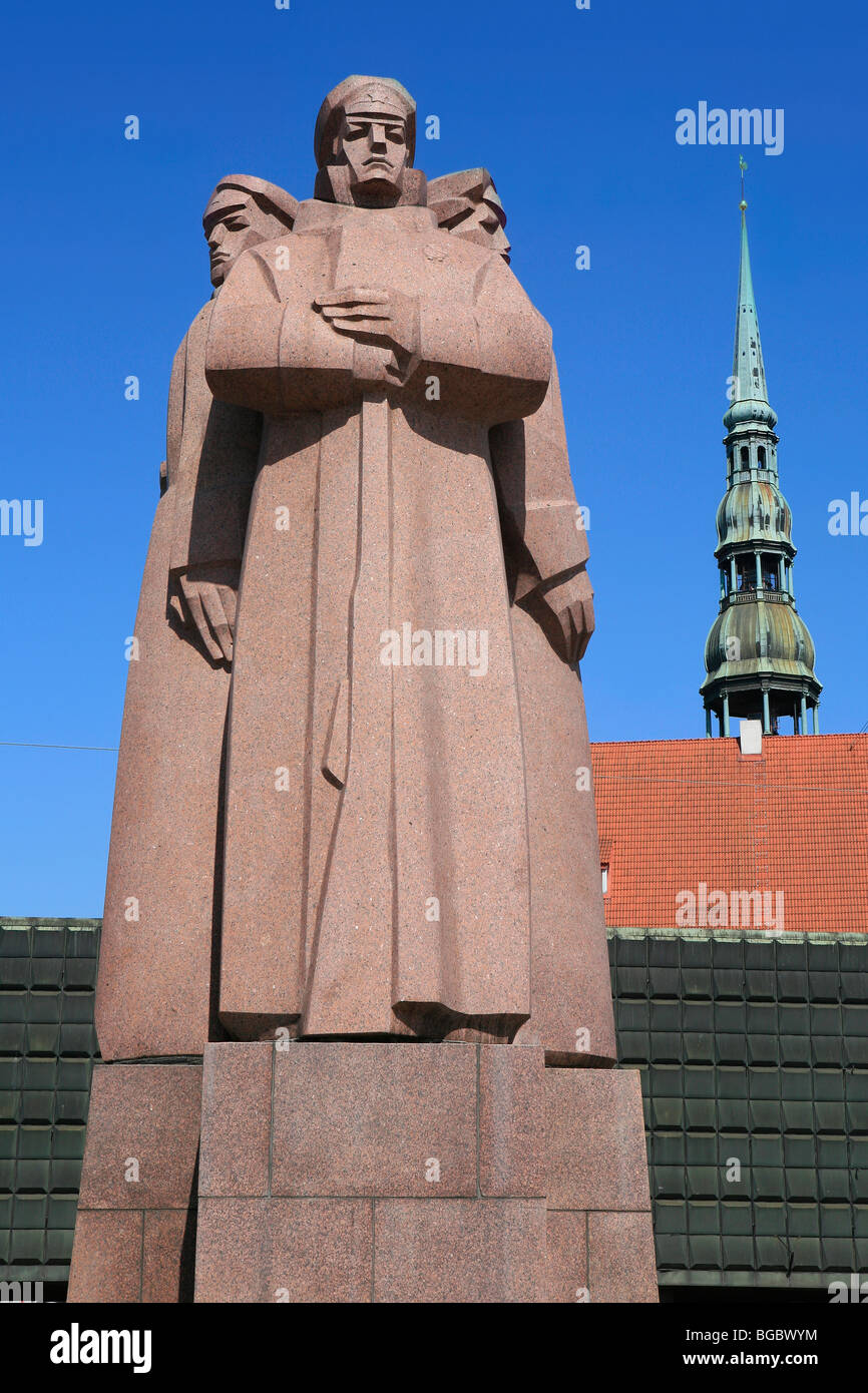 Un monumento per i fucilieri lettoni in Riga, Lettonia Foto Stock