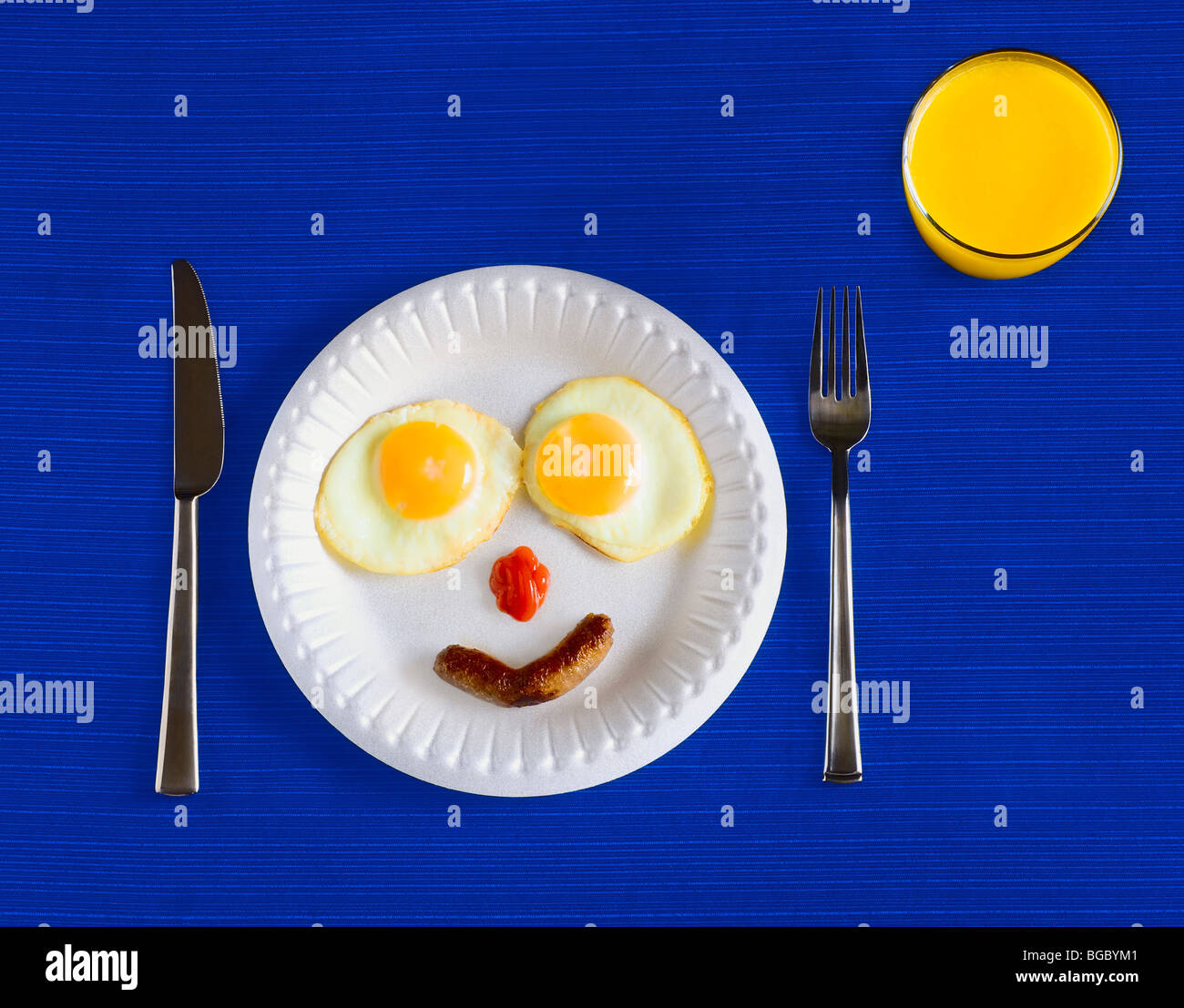 Divertente faccia prima colazione Foto Stock