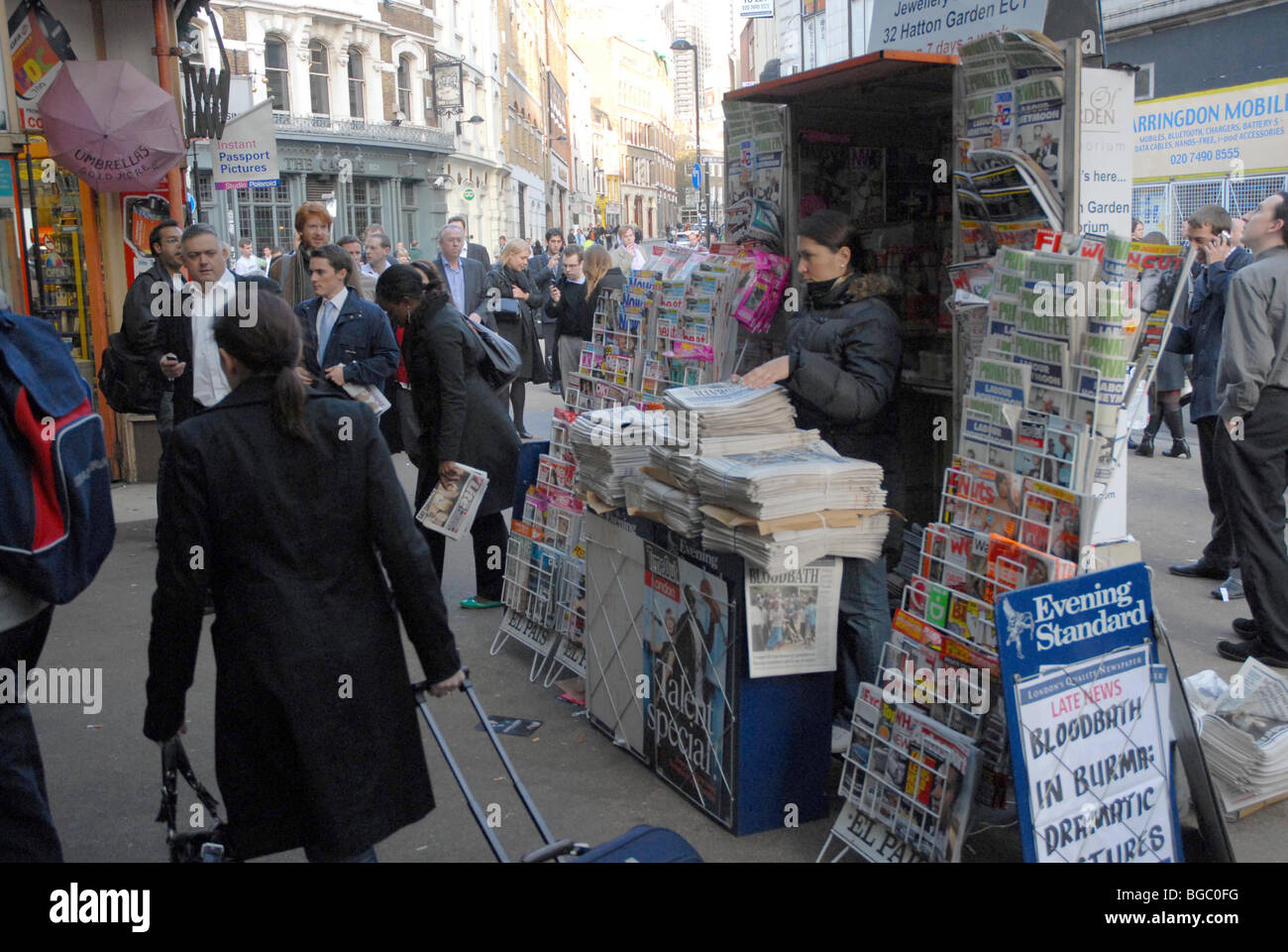 Fornitore di giornale Foto Stock
