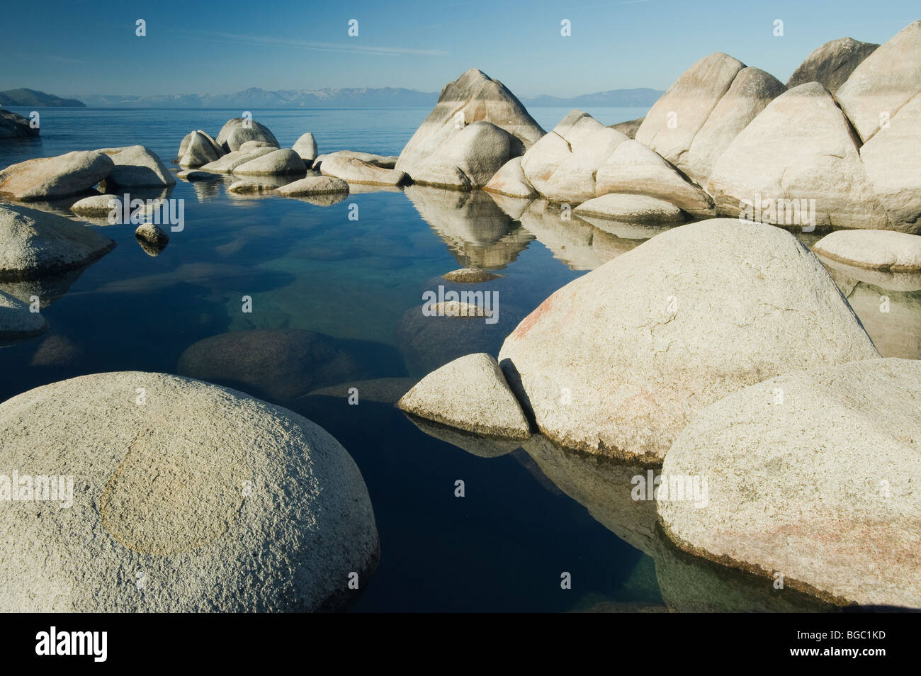 Massi di granito, Sand Harbor del Parco Statale di Lake Tahoe, Nevada Foto Stock