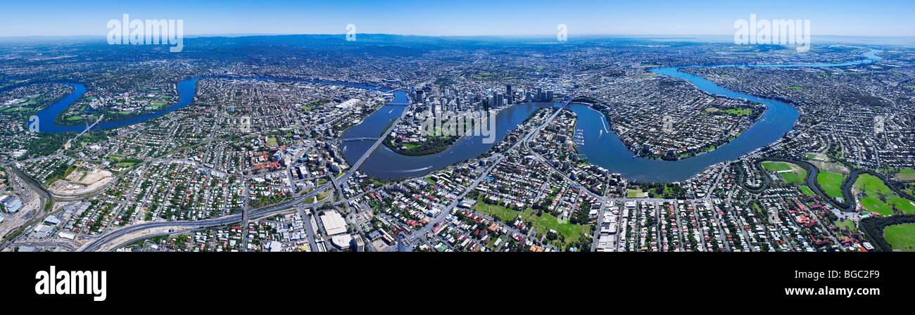 Antenna vista panoramica di Brisbane Australia Foto Stock