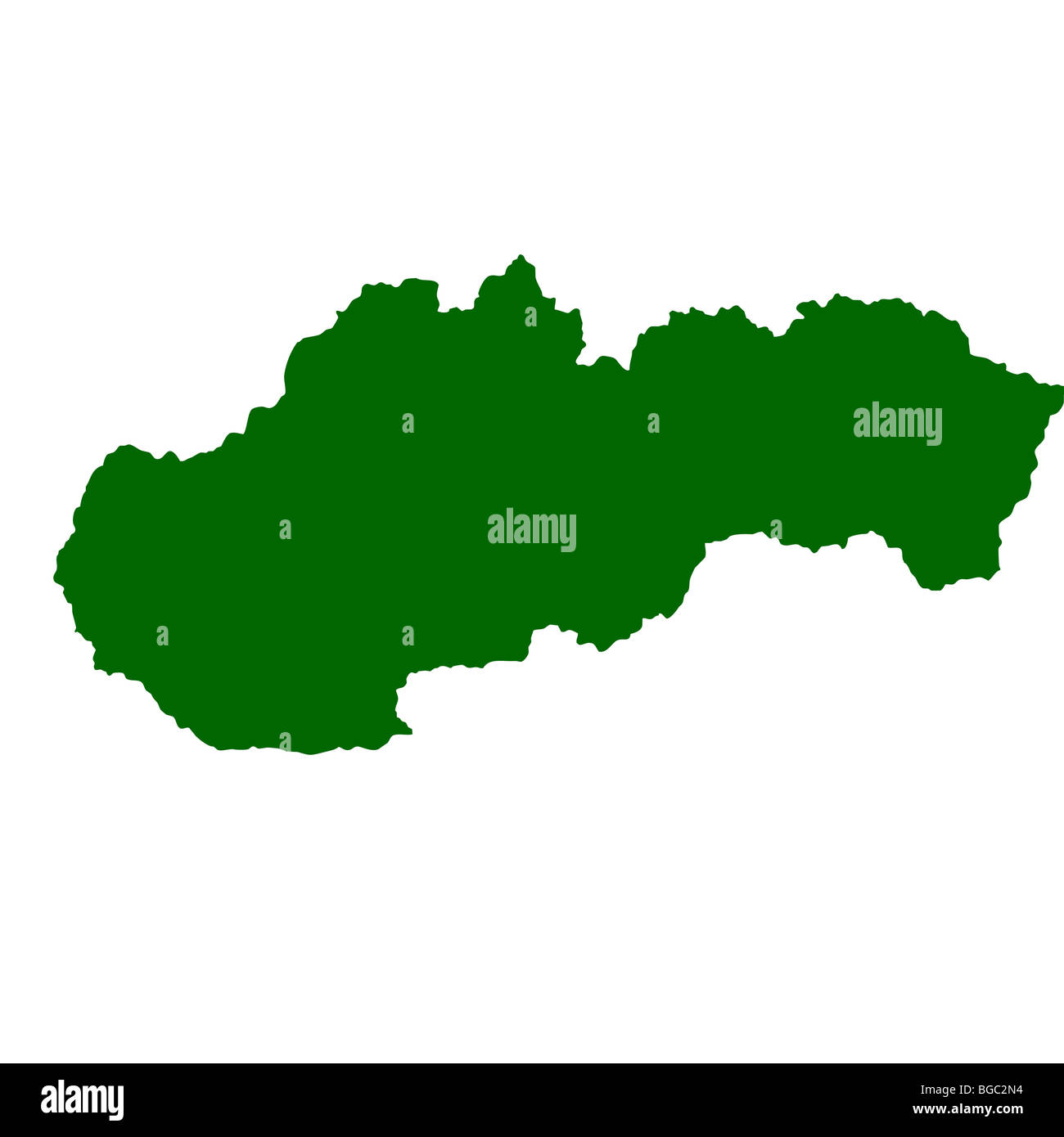 Mappa della Slovacchia isolati su sfondo bianco. Foto Stock