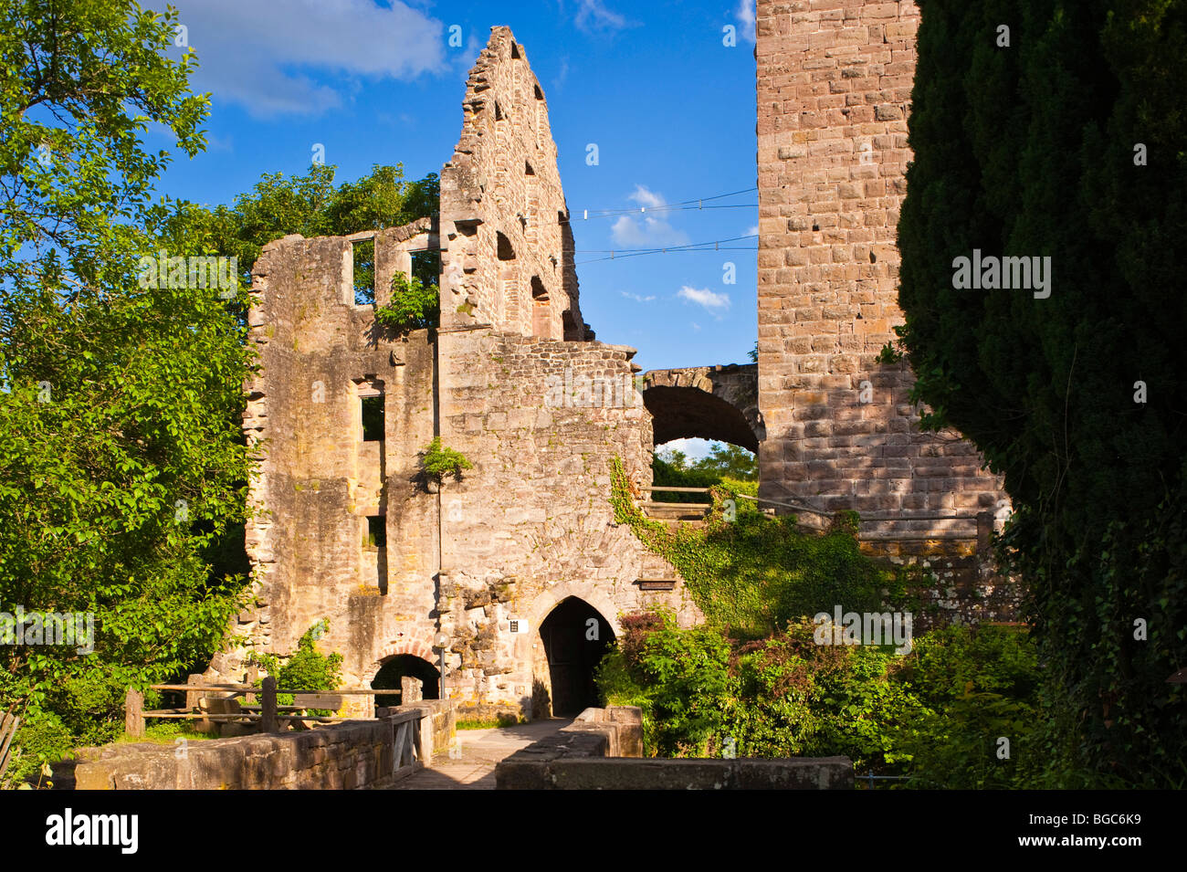 Zavelstein Burgruine rovine del castello, Bad Teinach Zavelstein, Foresta Nera, Baden-Wuerttemberg, Germania, Europa Foto Stock