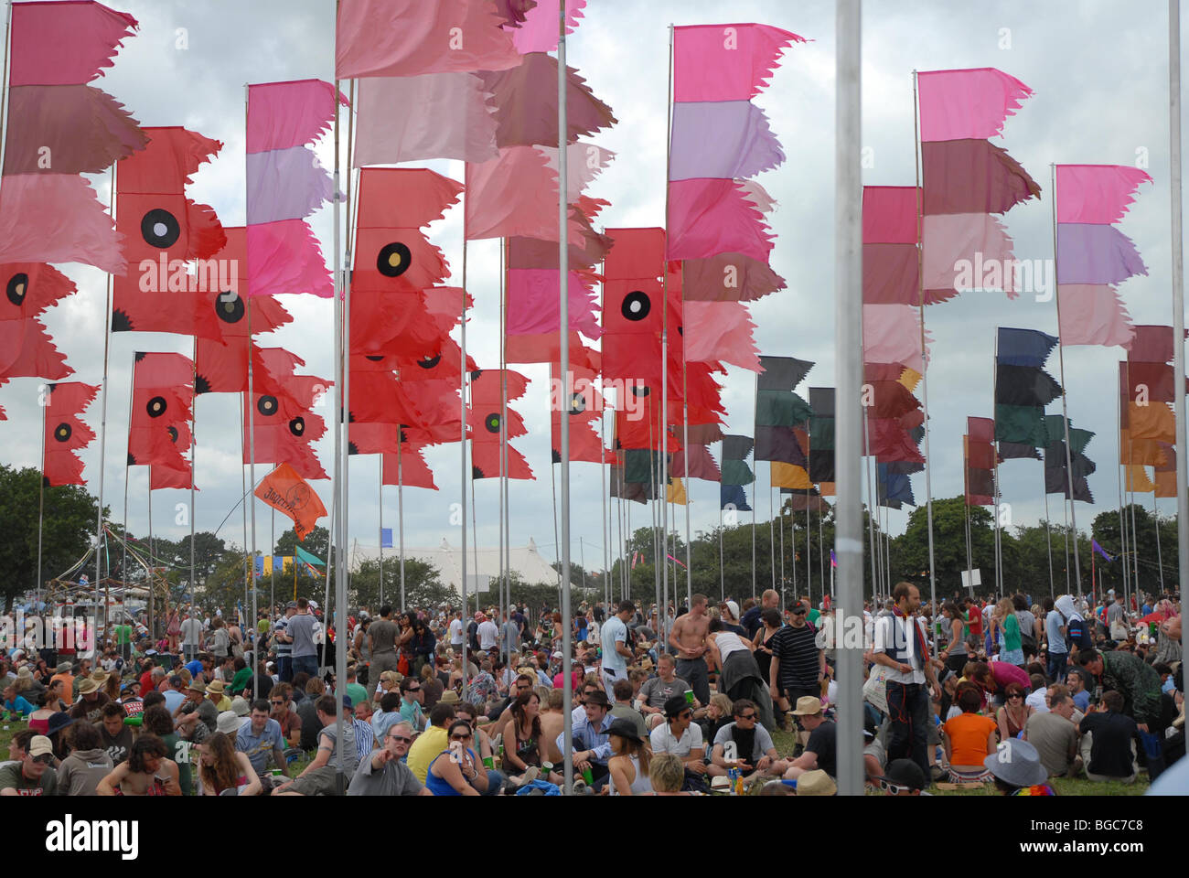 Atmosfera a Glastonbury festival Foto Stock