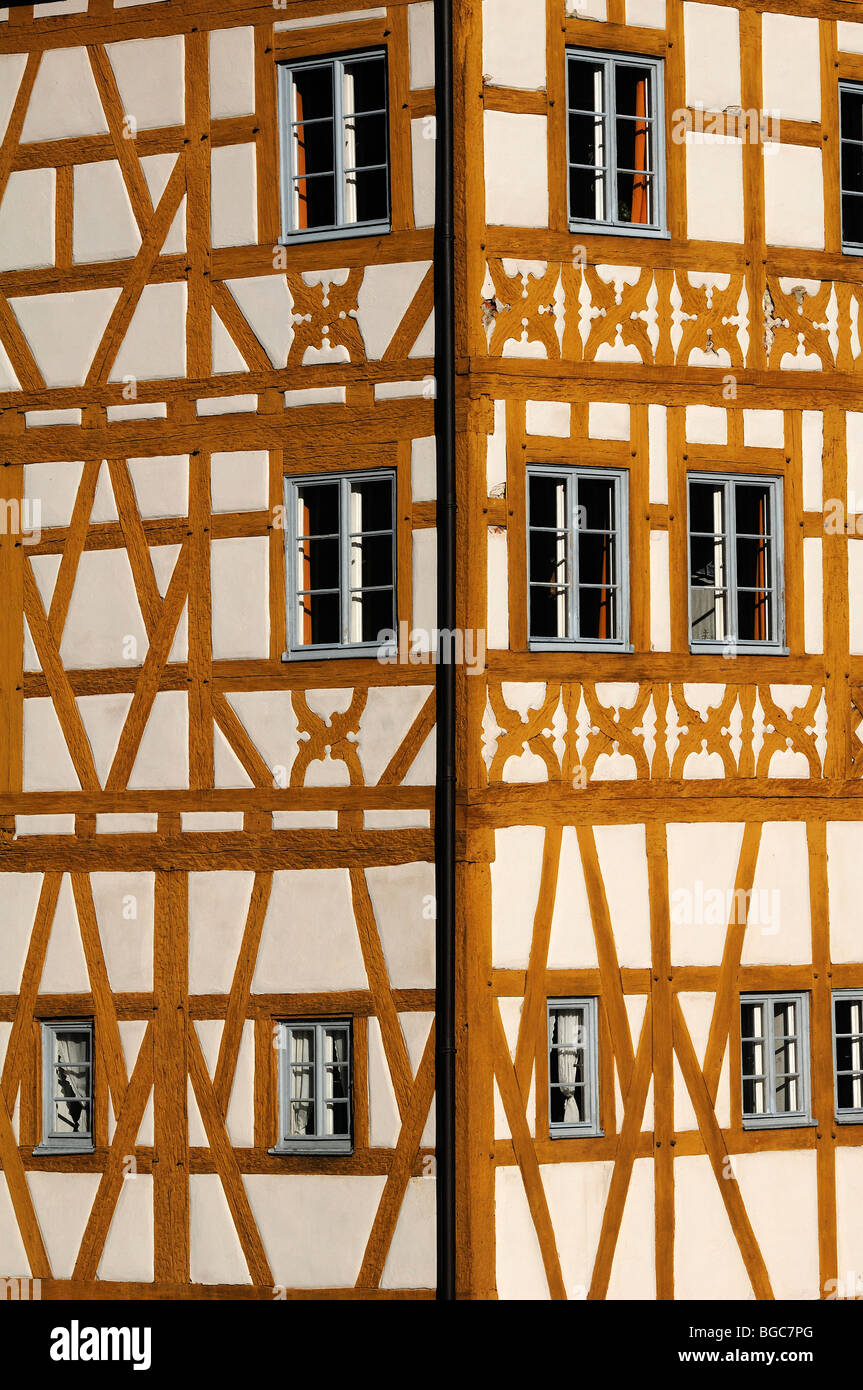 Metà della Franconia-timbere sul vecchio municipio, metà del XV secolo, Obere Bruecke ponte 1, Bamberg, Alta Franconia, Baviera, germe Foto Stock