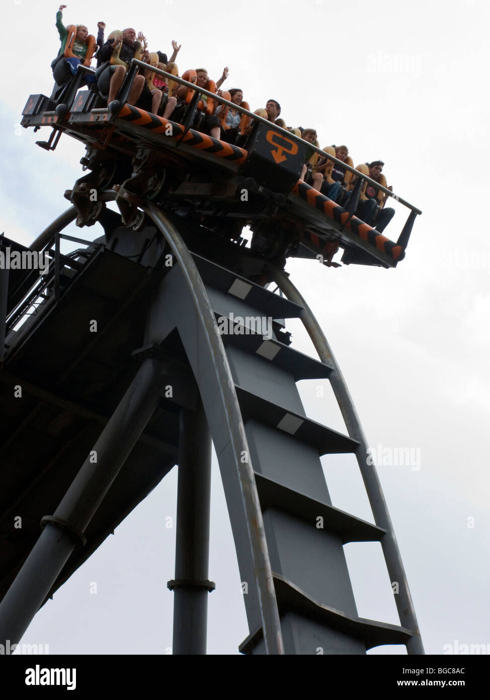 Oblivion ride, Alton Towers, England, Regno Unito Foto Stock