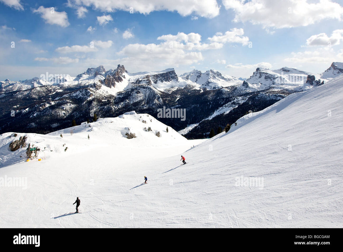 La stazione sciistica di Cortina d'Ampezzo. Sud Tirolo, Dolomiti, Italia Foto Stock