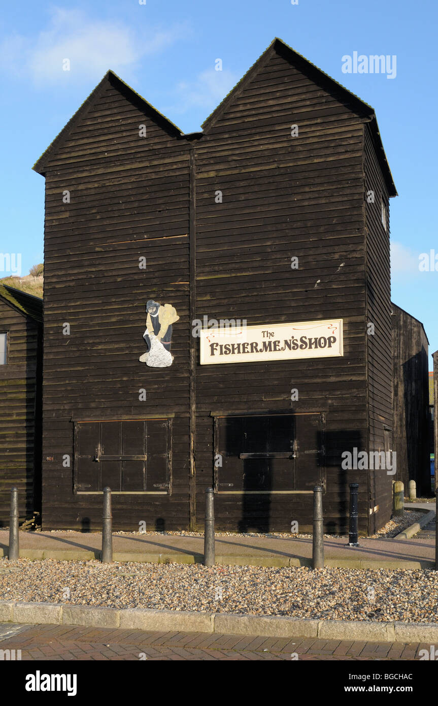 Fishermans shop Hastings Sussex England Regno Unito Foto Stock