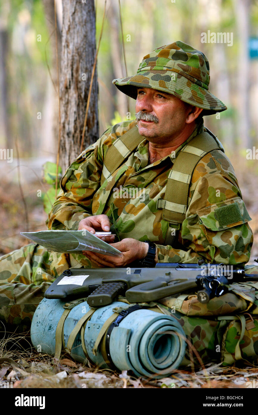 Esercito Australiano nel campo Foto Stock