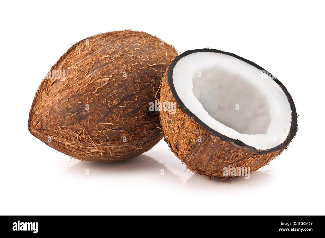 Il cocco isolato su bianco Foto Stock