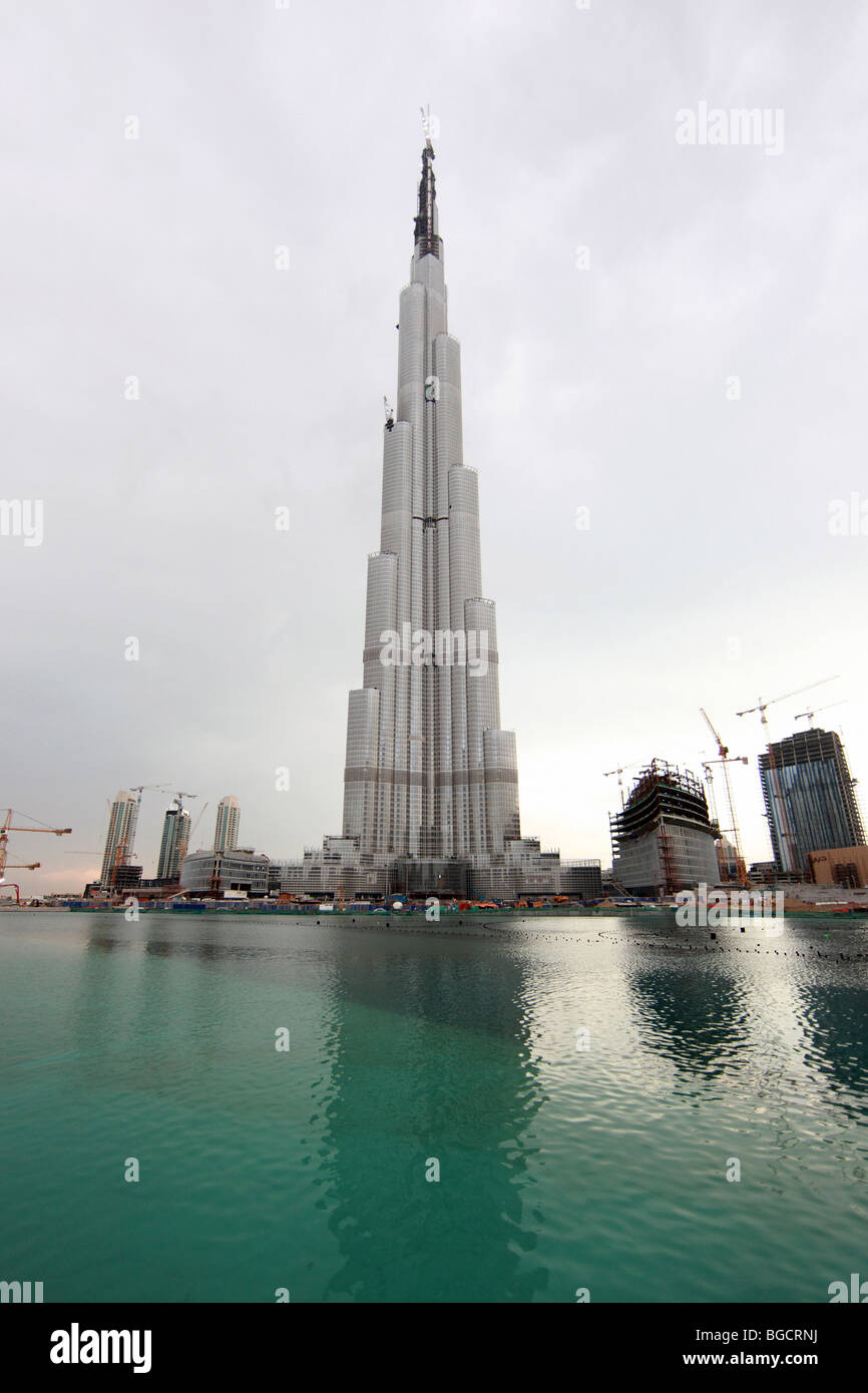 Il Burj Dubai in costruzione, Dubai, Emirati Arabi Uniti Foto Stock