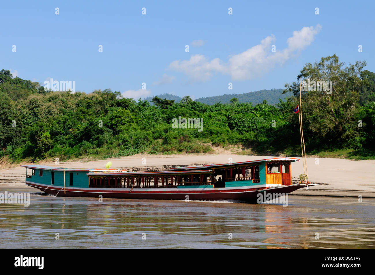 Laos: Fiume Mekong: Riverboat tra Pakbeng e Luang Prabang Foto Stock