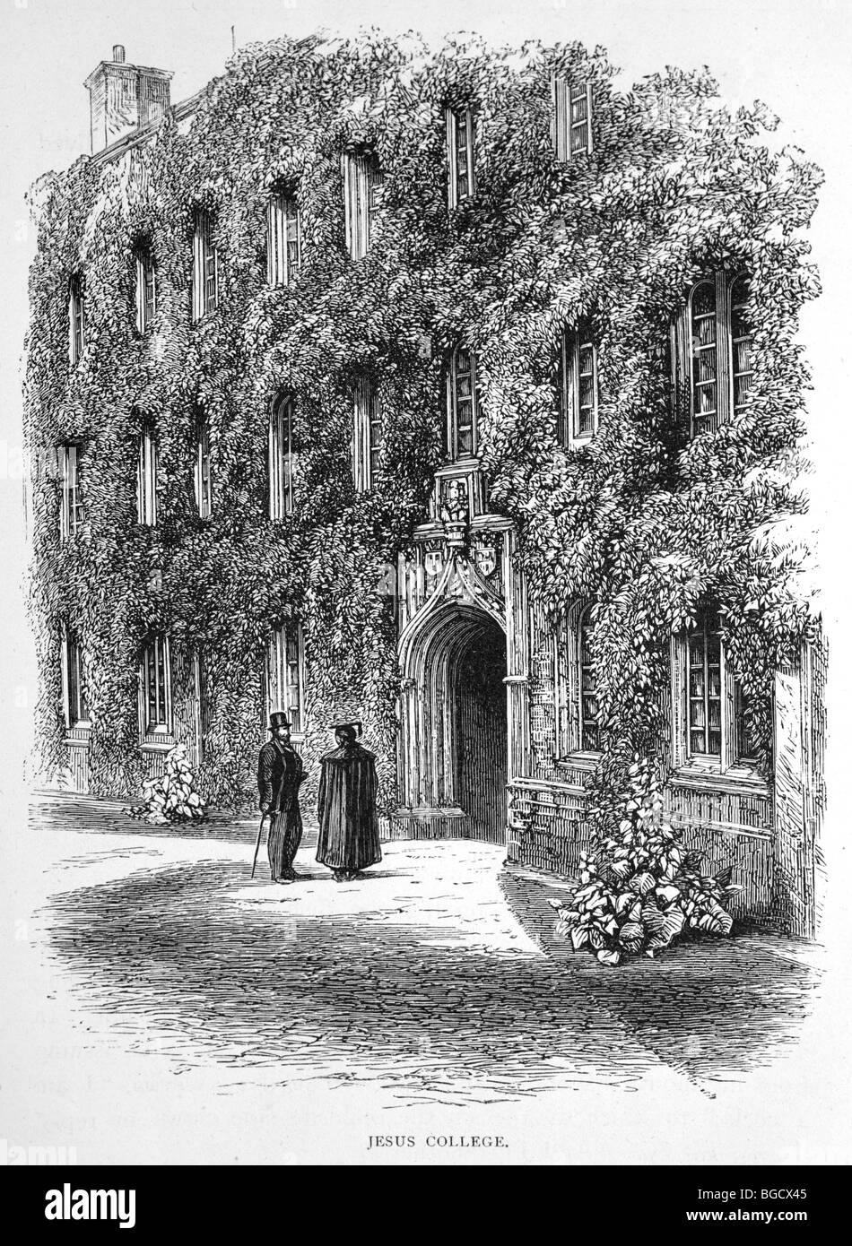 Jesus College di Cambridge - la prima corte Foto Stock