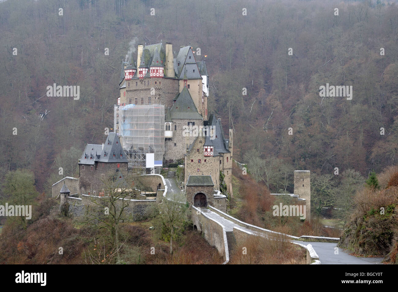 Castello medievale - Burg Eltz in Germania Foto Stock