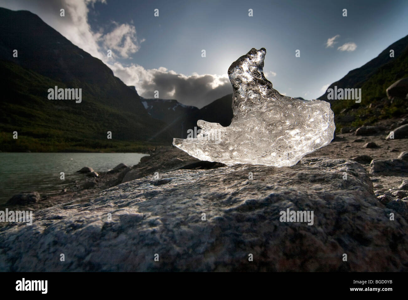 Briksdalsbreen Glacier, Jostedalsbreen National Park, Sogn og Fjordane, Norvegia, Europa Foto Stock