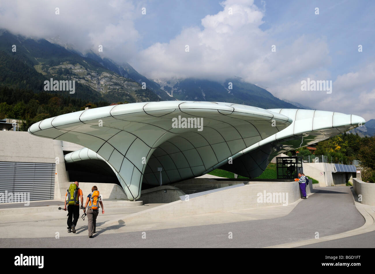 Nordkettenbahn linea tramviaria, Karwendelgebirge montagne, Innsbruck, in Tirolo, Austria, Europa Foto Stock