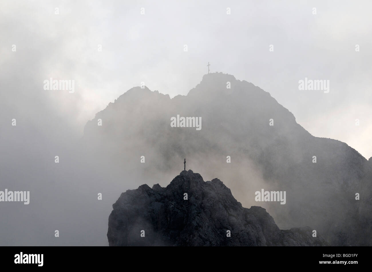 Vetta le Croci, Karwendelgebirge montagne, Innsbruck, in Tirolo, Austria, Europa Foto Stock