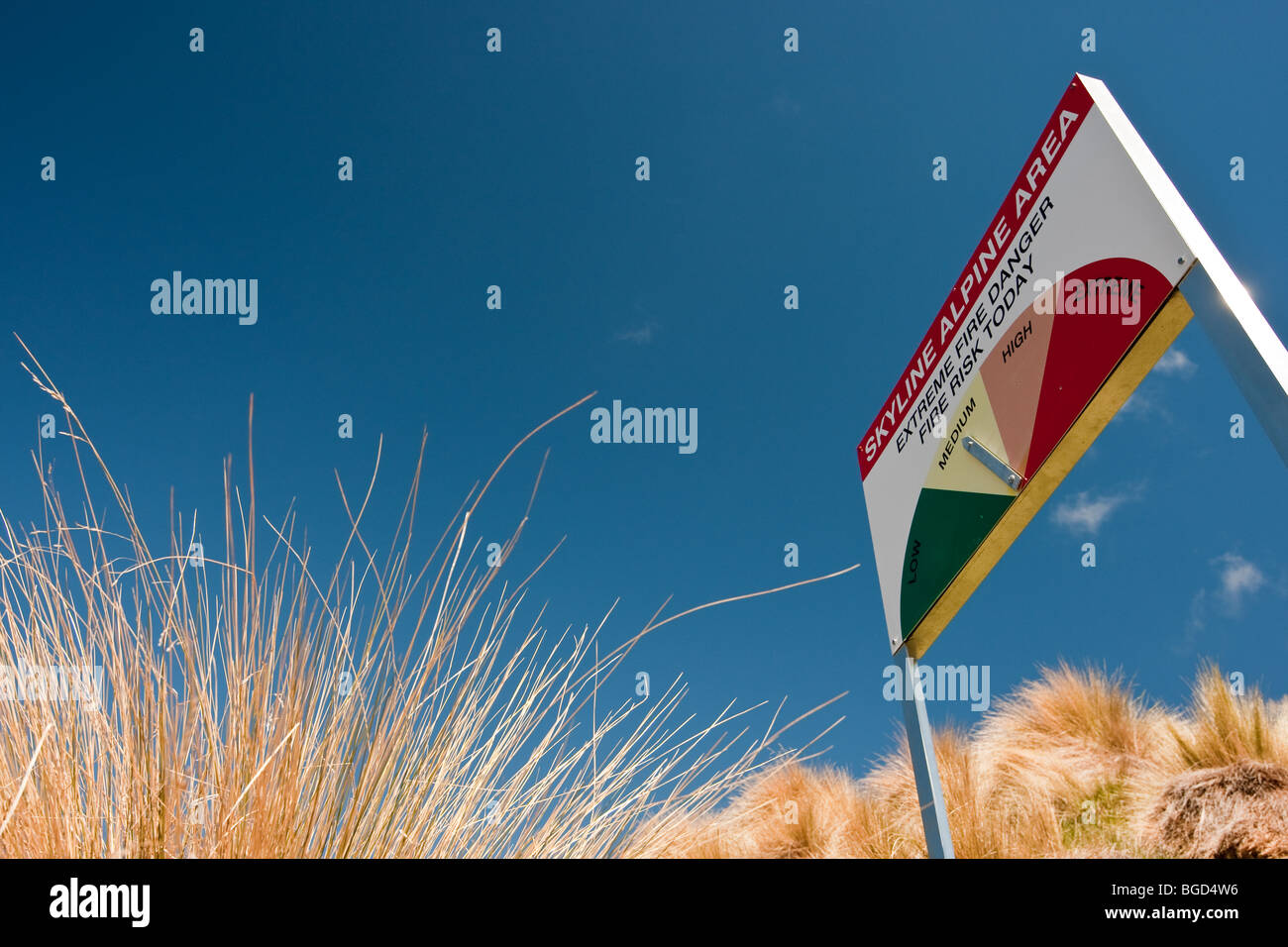 Rischio di incendio Sign in Nuova Zelanda Foto Stock