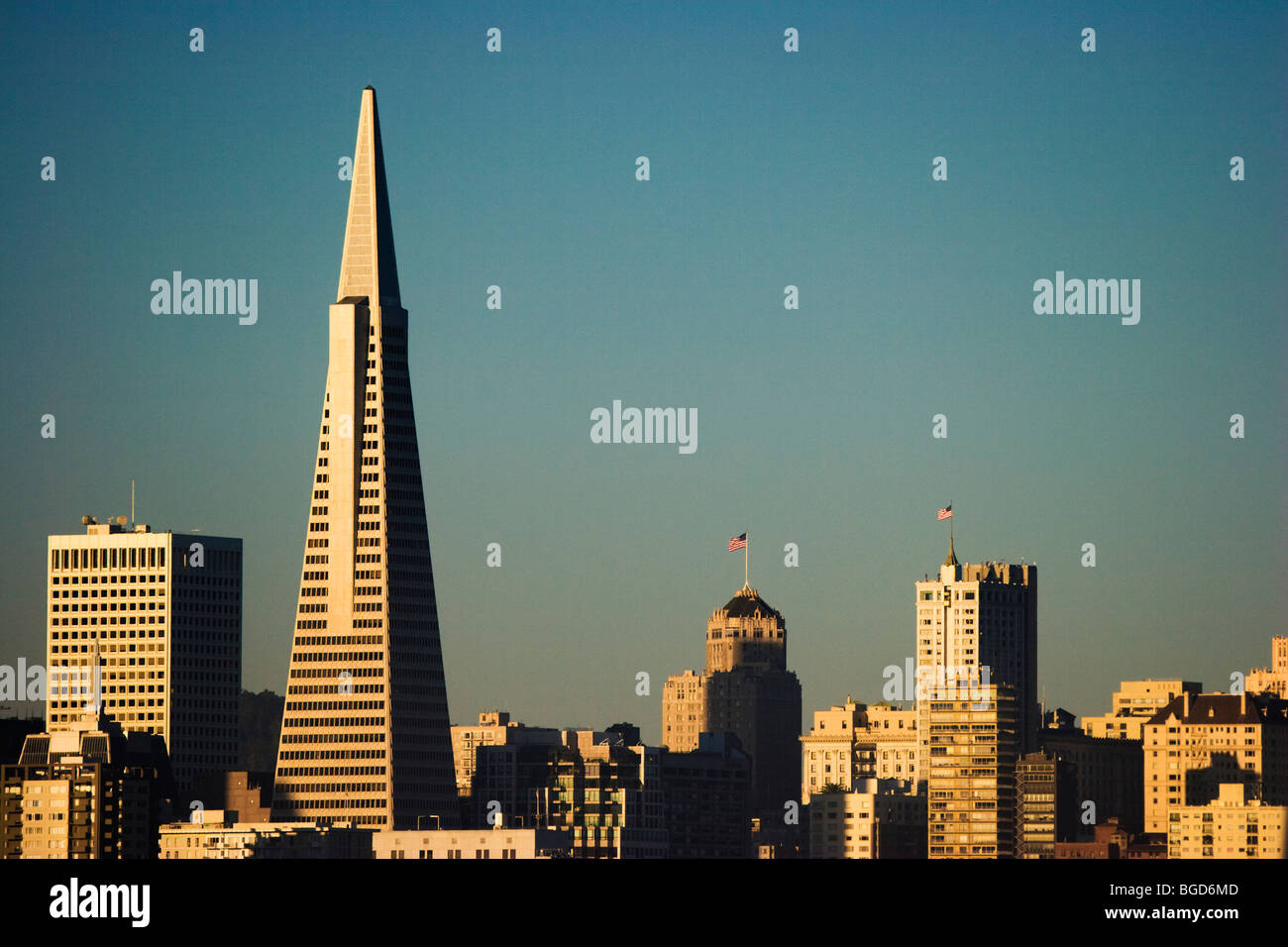 Skyline di San Francisco e la Piramide Transamerica. In California, Stati Uniti d'America. Foto Stock