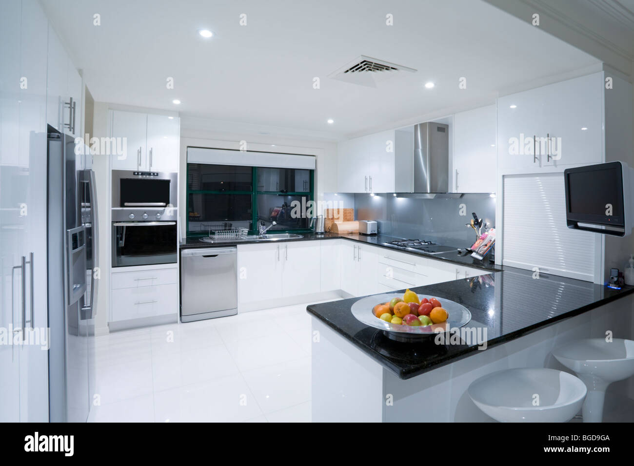 Cucina moderna in luxury mansion Foto Stock