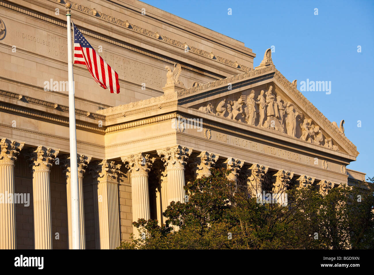 Archivi degli Stati Uniti d'America edificio in Washington DC Foto Stock