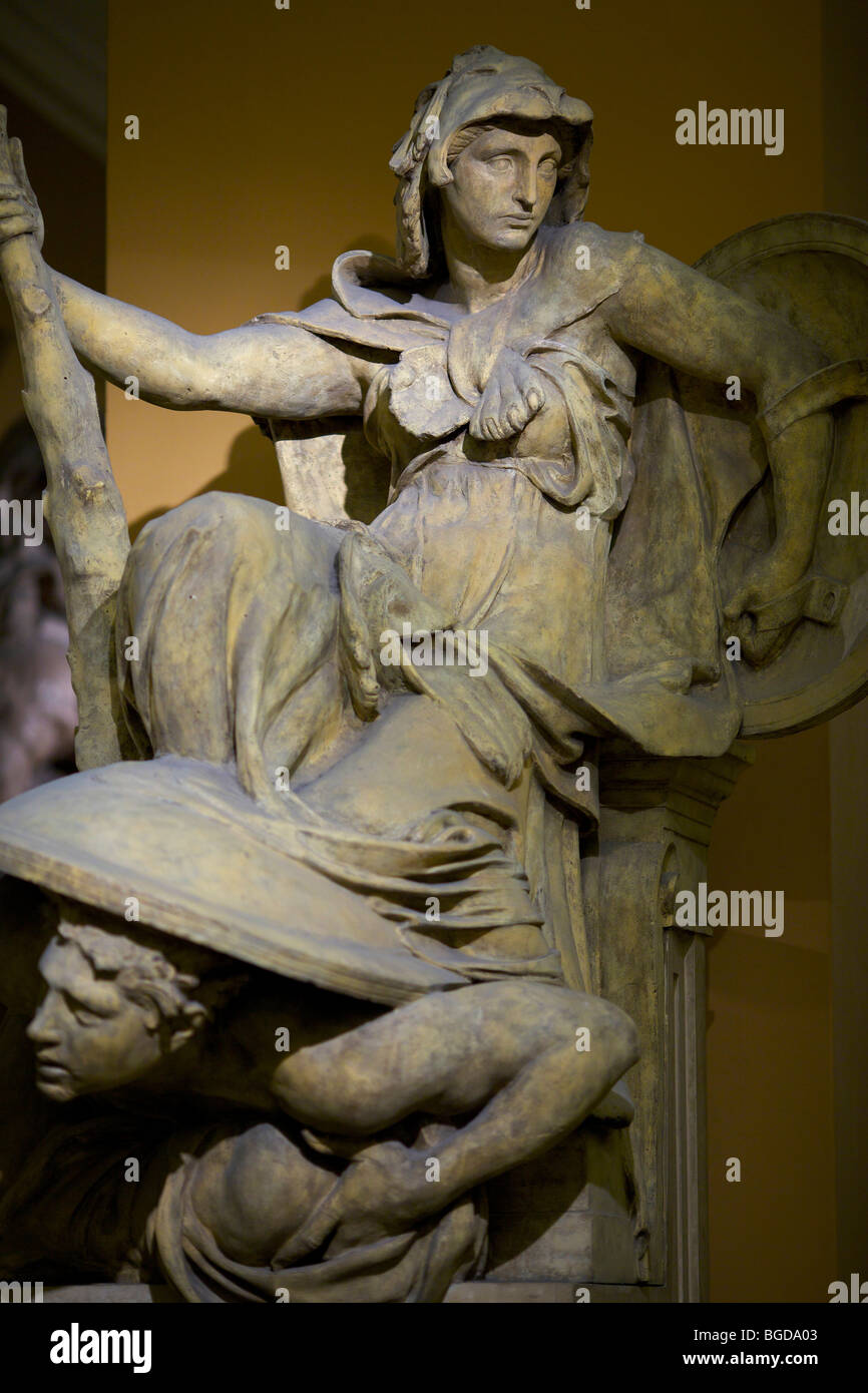 Valor e la viltà di Alfred Stevens al V&A un modello di bronzo per la grazia che il Duca di Wellington monumento Foto Stock