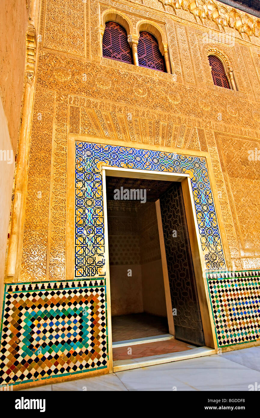 La facciata della camera di Comares (Cuarto de Comares), il Royal House (Casa Real), Alhambra (Alhambra) - designato una ONU Foto Stock