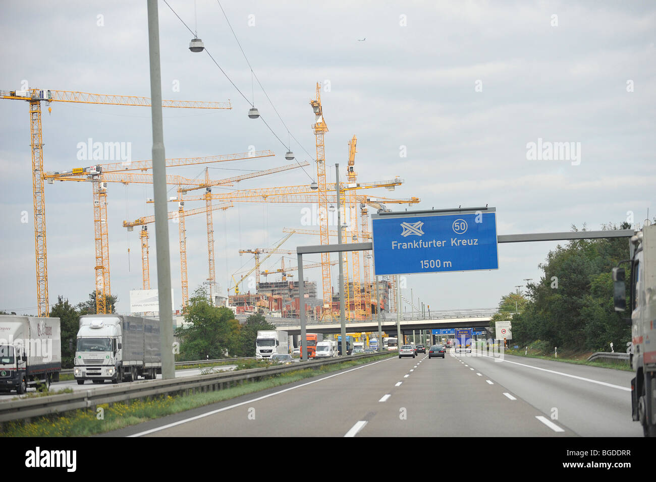 E42 autostrada Francoforte Germania Foto Stock