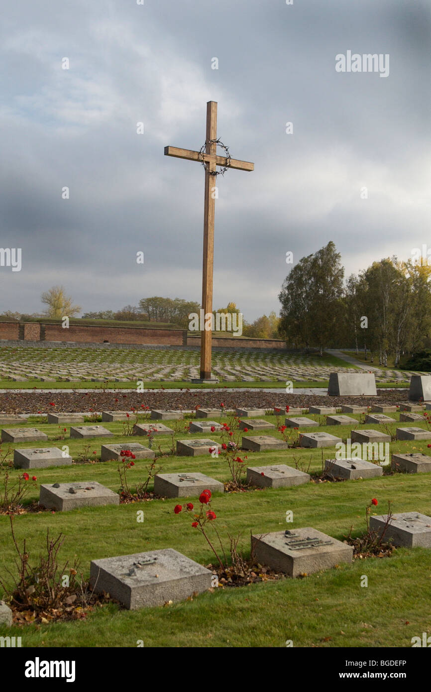 Terezin cimitero ebraico, Repubblica ceca Foto Stock