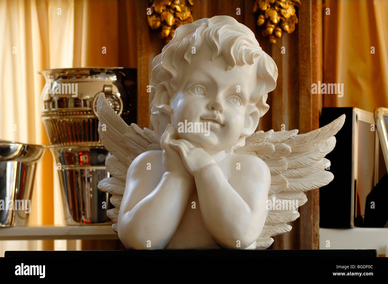 Angelo bianco busto, Villa Ambiente, Im Weller, Norimberga, Media Franconia, Baviera, Germania, Europa Foto Stock