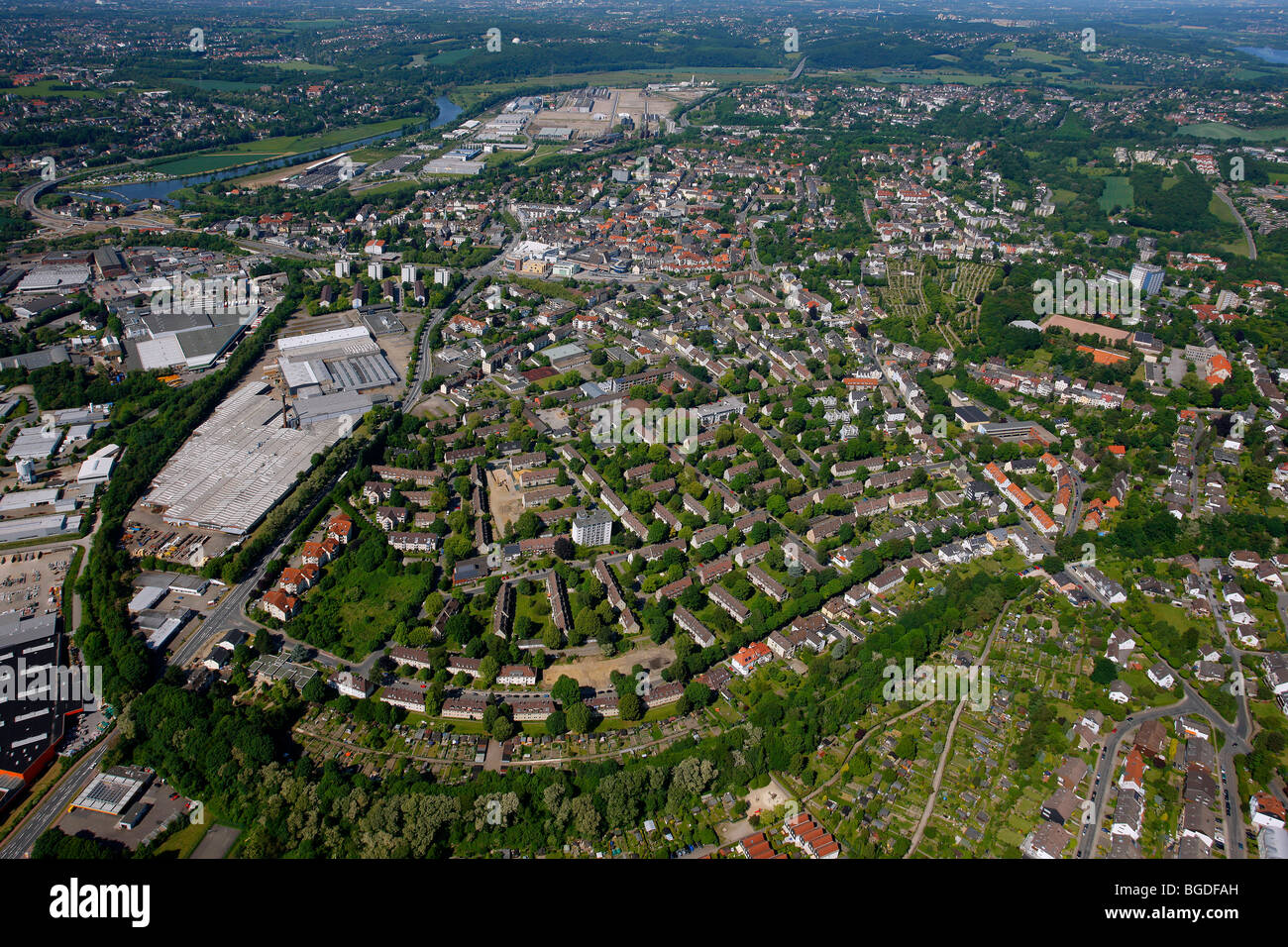 Foto aerea, Hattingen, Homberg, Ruhrgebiet area, Renania settentrionale-Vestfalia, Germania, Europa Foto Stock